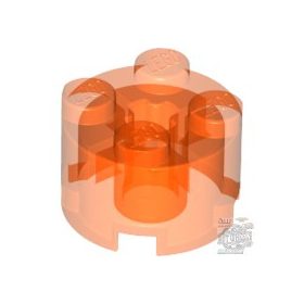 Lego Brick Ø16 W. Cross, Transparent orange