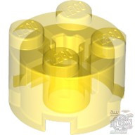 Lego Brick Ø16 W. Cross, Transparent yellow