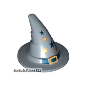   Lego figura Headgear Hat, Wizard / Witch with Gold Buckle and Stars Pattern