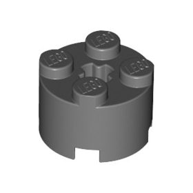 Lego Brick, Round 2 x 2 with Axle Hole, Dark bluish gray