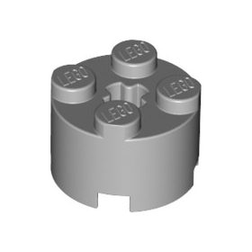 Lego Brick, Round 2 x 2 with Axle Hole, Light bluish gray