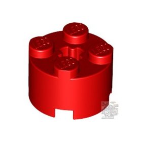 Lego Brick, Round 2 x 2 with Axle Hole, Red