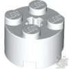 Lego Brick, Round 2 x 2 with Axle Hole, White
