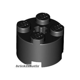 Lego Brick Ø16 W. Cross, Black