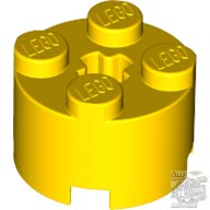 Lego Brick Ø16 W. Cross, Bright yellow