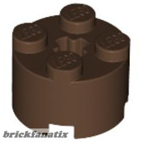 Lego Brick Ø16 W. Cross, Brown ( Old brown )