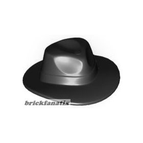   Lego figura Headgear Hat, Wide Brim Outback Style (Fedora), Black