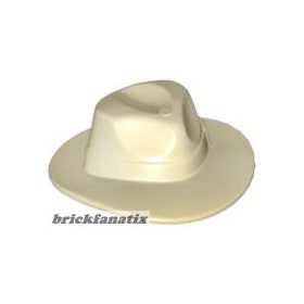   Lego figura Headgear Hat, Wide Brim Outback Style (Fedora), Tan