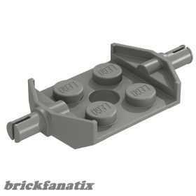   Lego Plate, Modified 2 x 2 with Wheels Holder Wide and Hole, Dark bluish gray