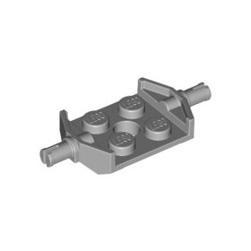   Lego Plate, Modified 2 x 2 with Wheels Holder Wide and Hole, Light bluish gray