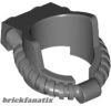 Lego Minifigure Fire Helmet Breathing Hose, Dark bluish gray