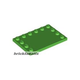 Lego Tile, Modified 4 x 6 with Studs on Edges, Bright green