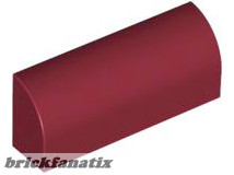 Lego Slope, Curved 1 x 4 x 1 1/3, Dark red
