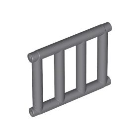 Lego Bar 1 x 4 x 3 Grille with End Protrusions, Dark gray
