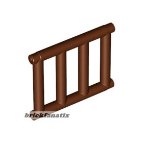   Lego Bar 1 x 4 x 3 Grille with End Protrusions, Reddish brown