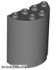Lego Cylinder Half 2 x 4 x 4, Dark bluish gray