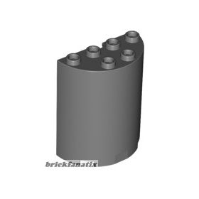 Lego Cylinder Half 2 x 4 x 4, Dark bluish gray