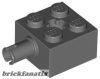 Lego Brick, Modified 2 x 2 with Pin and Axle Hole, Dark grey
