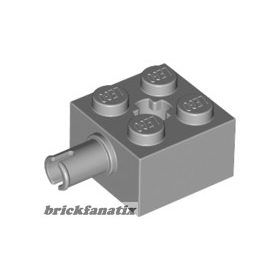   Lego Brick, Modified 2 x 2 with Pin and Axle Hole, Light grey