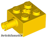 Lego BRICK 2X2 W. SNAP AND CROSS, Yellow