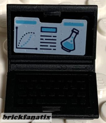 Lego Minifigure, Utensil Computer Laptop with Graph, Lines and Erlenmeyer Flask Pattern (Sticker) - Set 75939