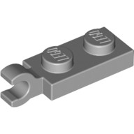 Lego PLATE 2X1 W/HOLDER,VERTICAL, Light grey