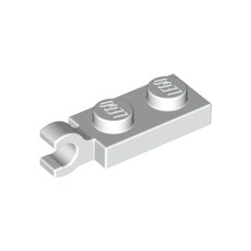 Lego PLATE 2X1 W/HOLDER,VERTICAL, White