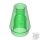 Lego Cone 1 x 1 with Top Groove, Transparent green