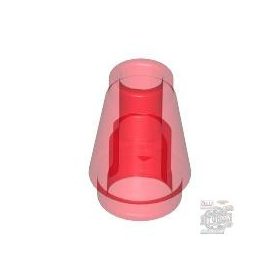 Lego Cone 1 x 1 with Top Groove, Transparent red