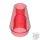 Lego Cone 1 x 1 with Top Groove, Transparent red