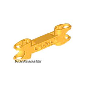   Lego Technic, Axle and Pin Connector 2 x 7 with 2 Ball Joint Sockets, Squared Ends and Axle Hole in Center, Flame Yellowish orange