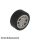 Lego Wheel 11mm D. x 6mm with 8 Spokes with Black Tire 14mm D. x 6mm Solid Smooth (93593 / 50945), White