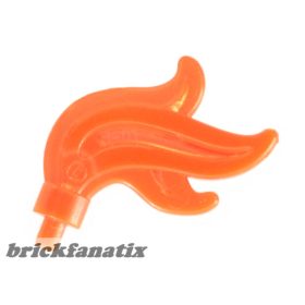   Lego Minifigure, Plume Feather Triple Compact / Flame / Water, Transparent neon orange
