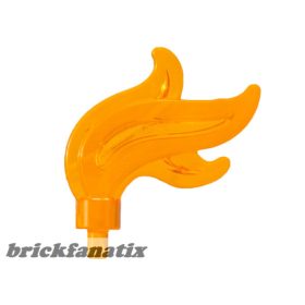   Lego Minifigure, Plume Feather Triple Compact / Flame / Water, Transparent orange