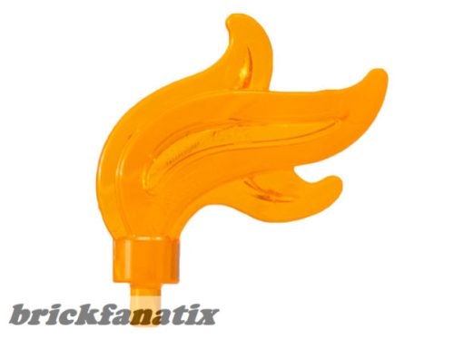 Lego Minifigure, Plume Feather Triple Compact / Flame / Water, Transparent orange