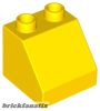 Lego Duplo, Brick 2 x 2 x 1 1/2 Slope 45, Yellow