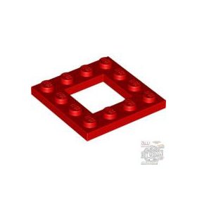Lego Plate, Modified 4 x 4 with 2 x 2 Open Center, Red