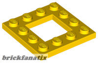 Lego Plate, Modified 4 x 4 with 2 x 2 Open Center, Yellow