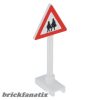 Lego Road Sign Triangle with Pedestrian Crossing 2 People Pattern