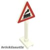 Lego Road Sign Triangle with Train Engine Pattern