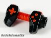 Lego Minifigure, Utensil Game Controller, Holes on Sides for Bar with Molded Red Buttons and Center Handle Pattern, Black-Red