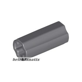   Lego Technic Axle Connector 2L (Ridged with x Hole x Orientation), Dark gray