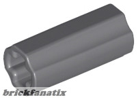 Lego Technic Axle Connector 2L (Ridged with x Hole x Orientation), Dark gray