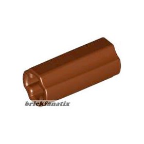   Lego Technic Axle Connector 2L (Ridged with x Hole x Orientation), Reddish brown