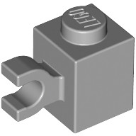 Lego BRICK 1X1 W/ HOLDER, VERTICAL, Light grey