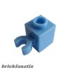 Lego Brick, Modified 1 x 1 with Open O Clip (Vertical Grip) - Hollow Stud, Medium blue