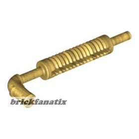   Lego Vehicle, Exhaust Pipe with Technic Pin, Flat End with Squared Pin Hole, Pearl gold