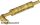 Lego Vehicle, Exhaust Pipe with Technic Pin, Flat End with Squared Pin Hole, Pearl gold