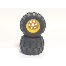   Lego Wheel 43.2 x 28 Balloon Small with Black Tire 43.2 x 28 S Balloon Small (6580 / 6579), Yellow