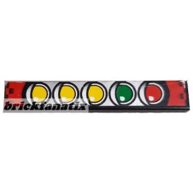   Lego Tile 1 x 6 with Yellow, Green and Red Race Start Lights Pattern (Sticker) - Set 8279 4WD X-Track